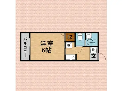 シティハイムポリフォニー(1K/1階)の間取り写真