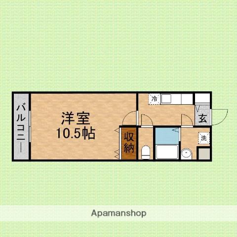 CUORE(1K/1階)の間取り写真