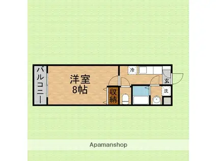 アルティエーレ(1K/2階)の間取り写真