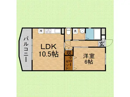 ミルフィーユふじみ野参番館(1LDK/3階)の間取り写真