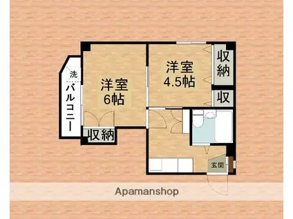 美濃ビル(2K/2階)の間取り写真