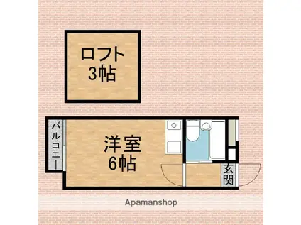 スカイピアみずほ台(ワンルーム/1階)の間取り写真