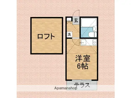 アクール鶴瀬(ワンルーム/1階)の間取り写真