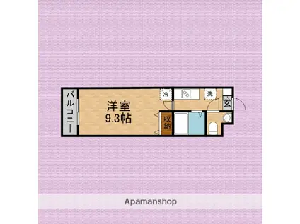 ジェイズみずほ台(1K/3階)の間取り写真