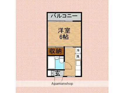 コーポ木下(1K/2階)の間取り写真