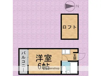 エスカ大和田(ワンルーム/2階)の間取り写真