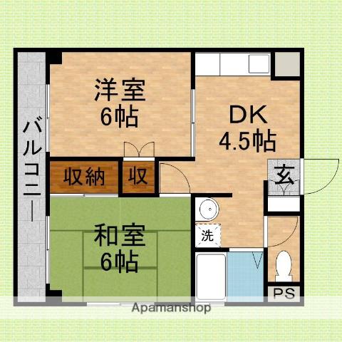 ラポール志木(2K/3階)の間取り写真