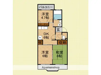 グランメール(3DK/3階)の間取り写真