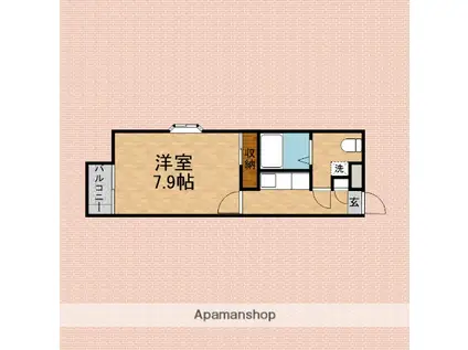 ハウスフリーデ(1K/2階)の間取り写真