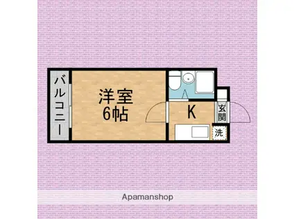 ブリランテ上福岡(1K/2階)の間取り写真