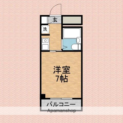 カミヤハイツ(1K/1階)の間取り写真