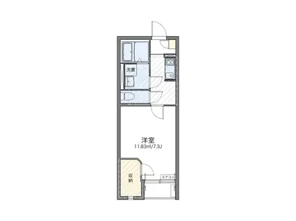 レオネクスト縁(1K/1階)の間取り写真