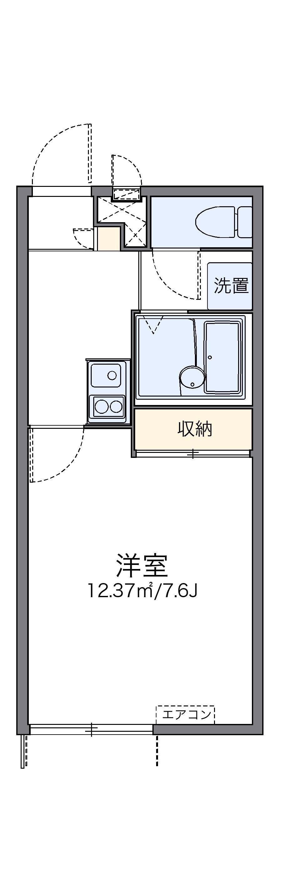 レオパレスレオーノⅢ(1K/1階)の間取り写真