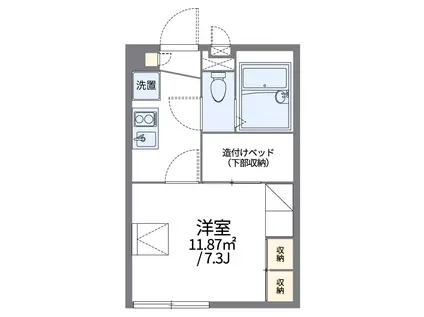 レオパレスフローラル北美町(1K/2階)の間取り写真