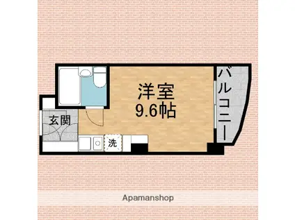 万代ビル(ワンルーム/4階)の間取り写真