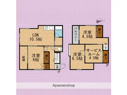 東武鉄道東上線 新河岸駅 徒歩16分 2階建 築50年(3SLDK)の間取り写真