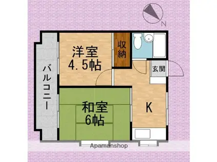 メゾン溝沼(2K/2階)の間取り写真