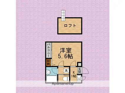 セナンハイツ1(1K/1階)の間取り写真