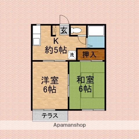 カーサ・マローネ(2K/1階)の間取り写真