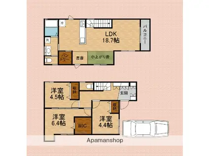東武鉄道東上線 志木駅 徒歩15分 2階建 築4年(3LDK)の間取り写真
