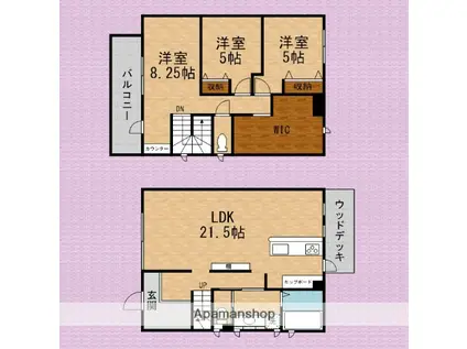 東武鉄道東上線 柳瀬川駅 徒歩11分 2階建 築8年(3SLDK)の間取り写真