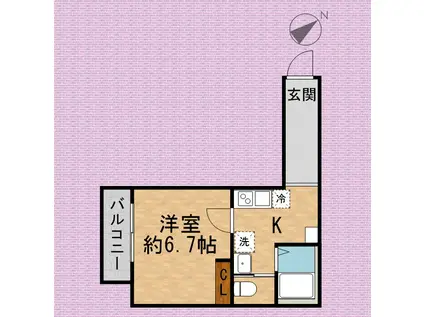 GRAN I NIIZA(1K/2階)の間取り写真