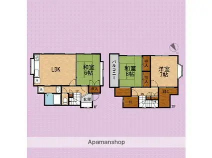 東武鉄道東上線 朝霞台駅 徒歩11分 2階建 築39年(3LDK)の間取り写真