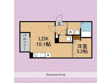 JACK SUNASHINDENⅠ(1LDK/3階)の間取り写真