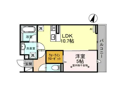 プランドール(1LDK/3階)の間取り写真