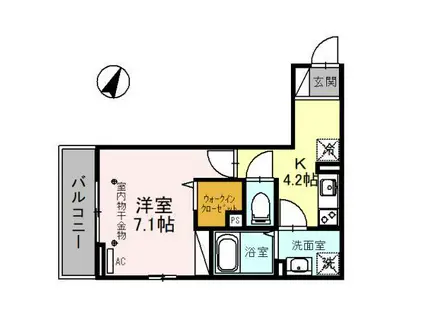 プリマベーラ(1K/2階)の間取り写真