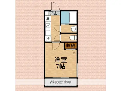 エフプレスト岸町(1K/3階)の間取り写真