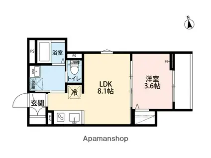 FIORE川越新宿町(1LDK/2階)の間取り写真