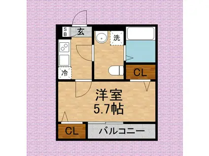 MQUARTO新座Ⅱ(1K/3階)の間取り写真