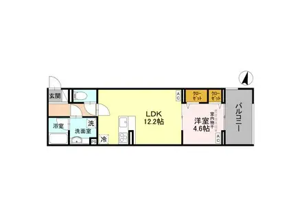 D-SERENO志木柏町(1LDK/3階)の間取り写真