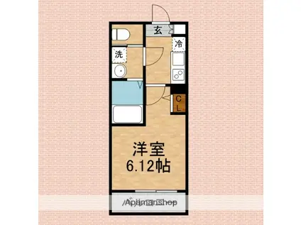 GRADUS川越(1K/2階)の間取り写真