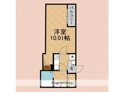 GRADUS川越(1K/1階)の間取り写真