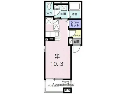 アリステラ(ワンルーム/3階)の間取り写真