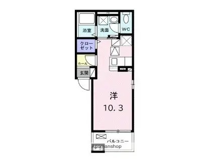 アリステラ(ワンルーム/2階)の間取り写真