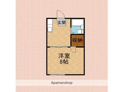 峰ハイム(1K/1階)の間取り写真