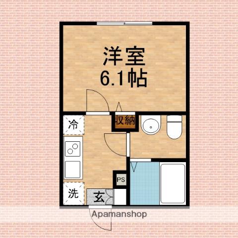 CRANE GARDEN鶴瀬(1K/2階)の間取り写真