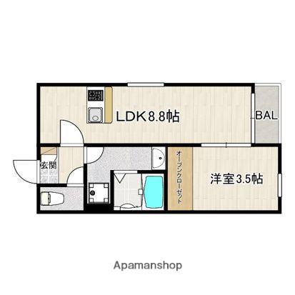 埼玉県川越市新宿町5丁目AP(1LDK/1階)の間取り写真