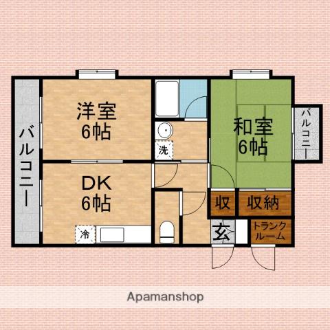 KM-みずほ台(2DK/3階)の間取り写真