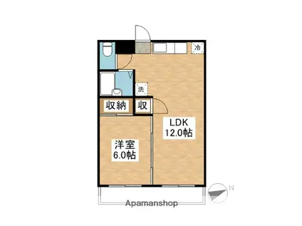 パールマンション(1LDK/2階)の間取り写真