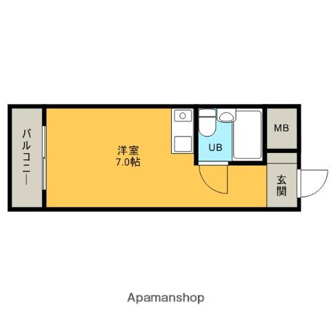 鶴ヶ島宝マンション(ワンルーム/3階)の間取り写真