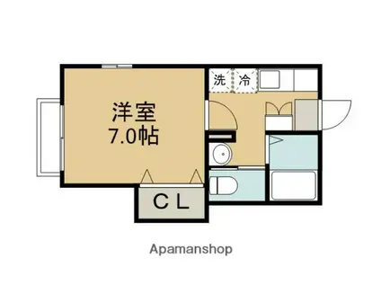 EXCEL KASUMI(1K/2階)の間取り写真