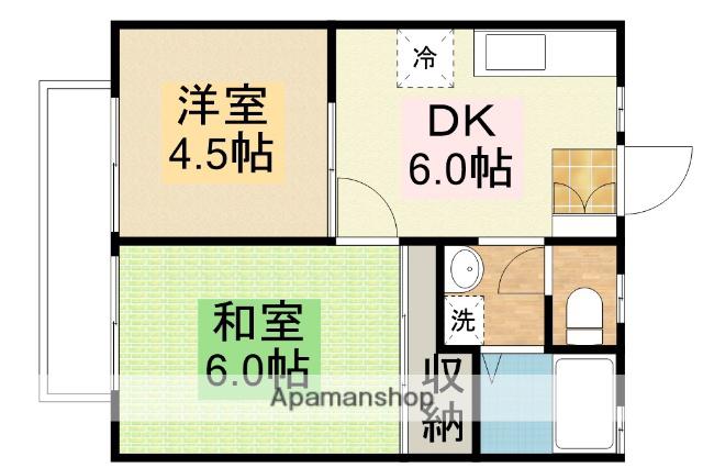 サンハイツ宮下(2DK/2階)の間取り写真