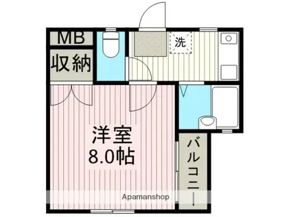 アメニティ松江弐号館(1K/2階)の間取り写真