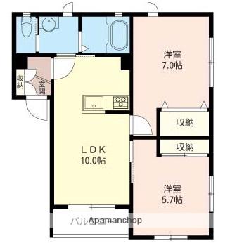ソレアード(2LDK/2階)の間取り写真
