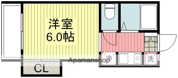 椿山ハイム(1K/1階)の間取り写真
