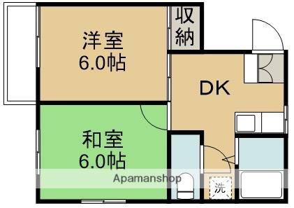 ユアーズハイム(2DK/2階)の間取り写真